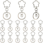 18Pcs Alloy Keychain Clasps, Flower, Platinum, 71.5mm(KEYC-SC0001-72P)