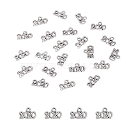 Tibetan Style Zinc Alloy Charms, New Year 2020, Antique Silver, 14.3x9.5x1.5mm, Hole: 1.6mm(PALLOY-I141-30AS-A)