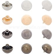 Alloy Shank Buttons, 1-Hole, Dome/Half Round, Antique Bronze & Gunmetal & Light Gold & Platinum, 11.5x10mm, Hole: 1.5mm, 4colors, 20pcs/color, 80pcs/box(BUTT-NB0001-16)