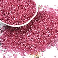 Imitation Cat Eyes Glass Seed Beads, Dyed, Cylinder, Cerise, 1.6x1.3mm, Hole: 0.8mm, about 6666pcs/50g(X-SEED-H003-03X)