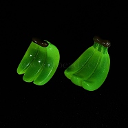 Luminous Resin Cabochons, Imitation Fruit, Glow in the Dark, Banana, 17.5x26x18mm(CRES-D277-03C)