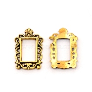 Alloy Nail Alloy Photo Frame Design, 3D Retro Hollow Nail Art Decoration Patch, Rectangle, Antique Golden, 14x9.5x1mm(MRMJ-WH0080-03AG)