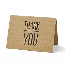 Kraft Paper Thank You Greeting Cards, Rectangle with Word Pattern, for Thanksgiving Day, BurlyWood, 72x100x1mm(DIY-F120-01F)