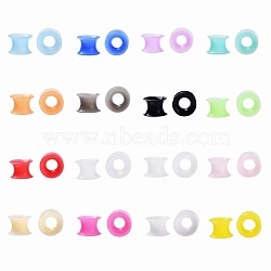 32Pcs 16 Colors Silicone Thin Ear Gauges Flesh Tunnels Plugs, Ring, Mixed Color, 8mm, Hole: 7.4mm, 2pcs/color(FIND-YW0001-17B)