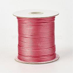 Eco-Friendly Korean Waxed Polyester Cord, Indian Red, 3mm, about 41.01~41.56 Yards(37.5~38m)/Roll(YC-P002-3mm-1171)