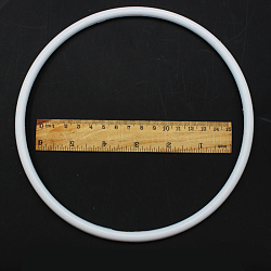 PP Plastic Hoops, Macrame Ring, for Crafts and Woven Net/Web with Feather Supplies, Round, White, 185x7mm(MAKN-PW0001-091J)