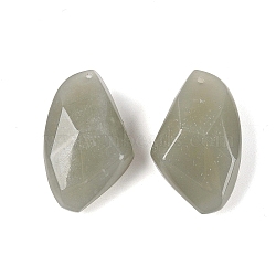 Natural Hetian Jade Nuggets Pendants, Wish Stone Charms, 29.5~30x18x11~12.5mm, Hole: 0.8~1mm(G-N371-04)