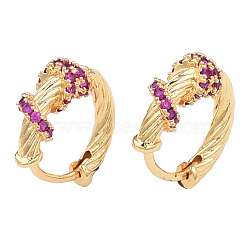 Cubic Zirconia Chunky Hoop Earrings, Golden Brass Jewelry for Women, Nickel Free, Camellia, 14x16.5x5.5mm, Pin: 1mm(EJEW-N011-57A)