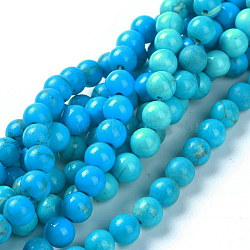 Natural Howlite Beads Strands, Dyed & Heated, Round, 6mm, Hole: 0.8mm, about 70pcs/Strand, 15.75 inch(40cm)(G-G803-14-6mm)