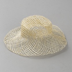 Raffia Hat, Woven Straw Hat, for Doll Supplies, Bisque, 95x50mm, Inner Diameter: 45mm(FIND-WH0173-029)