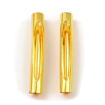 Brass Tube Beads, Hollow Curved Tube, Golden, 35x5.5mm, Hole: 5.5mm