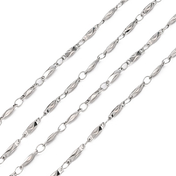 304 Stainless Steel Bar Link Chains, Decorative Chains, Soldered, Stainless Steel Color, 2x1.5mm