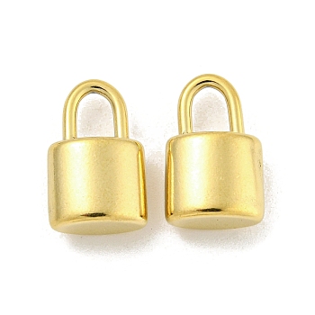 304 Stainless Steel Pendants, Padlock Charm, Real 14K Gold Plated, 12.5x8x5mm, Hole: 4x3mm