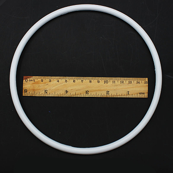PP Plastic Hoops, Macrame Ring, for Crafts and Woven Net/Web with Feather Supplies, Round, White, 185x7mm