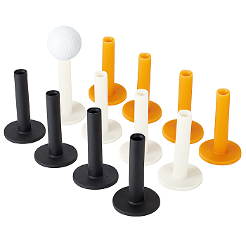 12Pcs 3 Colors Rubber Golf Tee Holders for Practice & Driving Range Mat, Mixed Color, 86x52.5mm, 4pcs/color