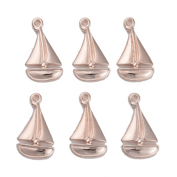 Alloy Pendants, Sailing Boat, Cadmium Free & Lead Free, Rose Gold, 23x13x2mm, Hole: 1.5mm, about 870pcs/1000g