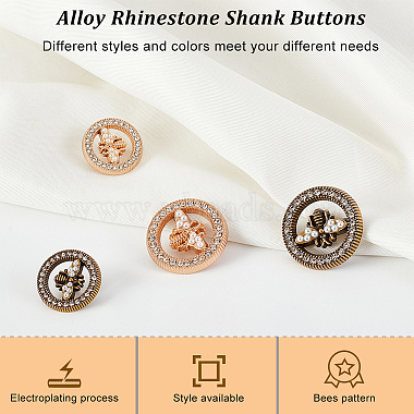 24Pcs 4 Style 1-Hole Alloy Rhinestone Shank Buttons(BUTT-OC0001-34)-5