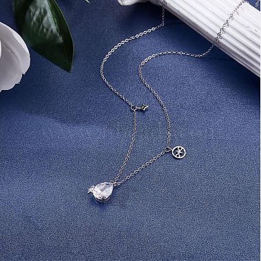 925 Sterling Silver Zircon Pendant Necklace 12 Constellation Pendant Necklace Jewelry Anniversary Birthday Gifts for Women Men(JN1088L)-4
