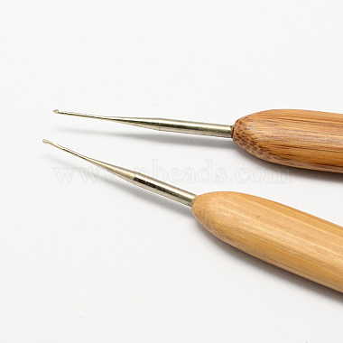 Bamboo Handle Iron Crochet Hook Needles(TOOL-R034-0.75mm)-2