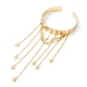 Bohemia Style Tassel Alloy Upper Arm Open Cuff Bangles(BJEW-G715-01A-G)-3