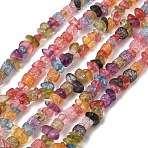 Synthetic Crackle Quartz Chips Beads Strands, Dyed & Heated, Mixed Color, 5~8x5~8mm, Hole: 1mm, about 32 inch(G-L154-24)