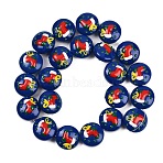 Christmas Handmade Lampwork Enamel Beads, Flat Round, Christmas Socking, 18~18.5x10.5~12.5mm, Hole: 1.2~1.4mm(LAMP-C020-03F)
