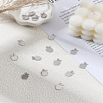 16Pcs 304 Stainless Steel Charms, Laser Cut, Apple, Stainless Steel Color, 13.5x11x1.2mm, Hole: 1.5mm(STAS-LP0003-11)