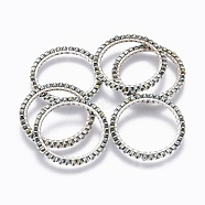 MIYUKI & TOHO Handmade Japanese Seed Beads, with 304 Stainless Steel Link Rings, Loom Pattern, Ring, Silver, Slate Gray, 22~23x1.7mm(SEED-A028A-L-25S)