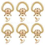 6Pcs Brass 360 Degree Rotate Ball Post D Ring Screwback Rivets, for Phone Case DIY, DIY Leather Craft Purse Accessory, Golden, 2.3x1.7x1cm, Inner Diameter: 1.15x0.95cm(KK-GF0001-13)