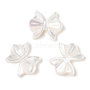 Natural White Shell Carved Beads, Bowknot, White, 10x12x3mm, Hole: 0.9mm(SSHEL-I026-23B)