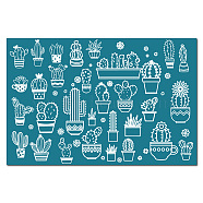 Silk Screen Printing Stencils, Reusable Sign Self Adhisive Stencils for Painting on Wood, DIY Decoration T-Shirt Fabric, Cactus Pattern, 100x150mm(DIY-WH0419-0011)