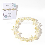 Natural Citrine Chips Stretch Bracelets for Women, 6-7/8 inch(17.5cm)(AY5330-8)