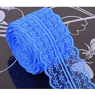 Lace Trim, Lace Ribbon For Sewing Decoration, Dodger Blue, 1-3/4 inch(45mm), (10.94yards/roll)10m/roll(OCOR-WH0008-A02)