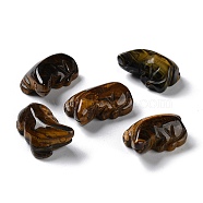 Natural Tiger Eye Carved Healing Figurines, Reiki Energy Stone Display Decorations, Lizard, 25.5~26x17.5~18.5x12mm(G-B062-05A)