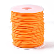 Hollow Pipe PVC Tubular Synthetic Rubber Cord, Wrapped Around White Plastic Spool, Orange, 2mm, Hole: 1mm, about 54.68 yards(50m)/roll(RCOR-R007-2mm-12)