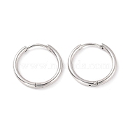 304 Stainless Steel Huggie Hoop Earrings for Women, Stainless Steel Color, 14 Gauge, 15.5x1.6mm, Pin: 0.7mm(EJEW-F280-07C-P)