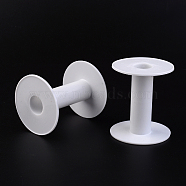 Plastic Empty Spools for Wire, Thread Bobbins, White, Bobbin: 24x76mm, Backplane: 68x2mm(C131Y)