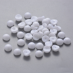 ABS Plastic Imitation Pearl Cabochons, Nail Art Decoration Accessories, Frosted, Half Round, White, 8x5mm(MRMJ-Q092-8mm-B01)