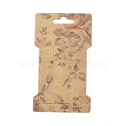 Kraft Paper Hair Clip Display Cards, Hair Bow Holder Cards, Hair Accessories Supplies, Flower, 11.5x6.6x0.03cm, Hole: 24.5x8.5mm(DIY-B061-06A-07)