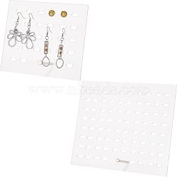 FINGERINSPIRE 2 Sets 2 Styles Detachable Transparent Acrylic Earring Display Stands, with Platinum Tone Alloy Holder, Rectangle, Clear, 13~20x15~23x0.25cm, Hole: 12x6mm, 2pcs/set, 1 set/style(EDIS-FG0001-53)