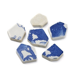 Porcelain Mosaic Tiles, Irregular Shape Mosaic Tiles, for DIY Mosaic Art Crafts, Picture Frames and More, Steel Blue, 23.5~47x20.5~37.5x5~5.5mm, about 70pcs/500g(DIY-WH0304-333B)
