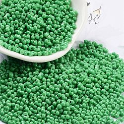 Baking Paint Glass Seed Beads, Peanut, Medium Sea Green, 2x4.5x2mm, Hole: 0.8~0.9mm, about 15000pcs/pound(SEED-A033-05Q)