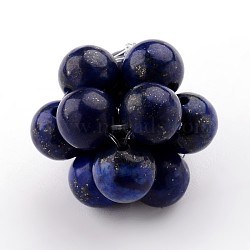 Natural Lapis Lazuli Woven Beads, Cluster Beads, 20mm, Hole: 3mm(G-JF-6mm-02)
