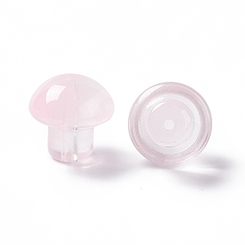 Transparent Glass Beads, Mushroom, Pearl Pink, 13.5x13.5mm, Hole: 1.6mm