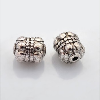 Tibetan Style Alloy Beads, Cadmium Free & Lead Free, Oval, Antique Silver, 8x6.5mm, Hole: 1mm