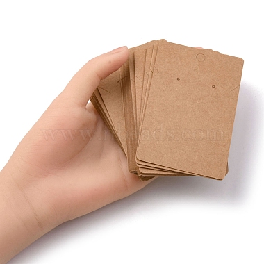 Rectangle Kraft Paper One Pair Earring Display Cards with Hanging Hole(CDIS-YW0001-05)-6