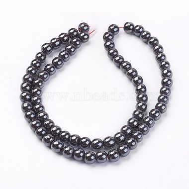 Non-Magnetic Synthetic Hematite Beads Strands(G-H1624-6mm-1)-2