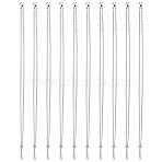 10Pcs Tarnish Resistant 304 Stainless Steel Curb Chains Slider Necklaces Making, with Brass Beads and 304 Stainless Steel Lobster Claw Clasps, Stainless Steel Color, 20-1/2 inch(52cm)(AJEW-GO00054)