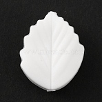 Silicone Beads, Leaf, White, 24~24.5x19~19.5x7~7.5mm, Hole: 2mm(SIL-WH0001-20O)