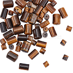 57Pcs 3 Styles Natural Tiger Eye Beads Sets, Column, 5.5~14.5x6~10.5mm, Hole: 0.9~1.2mm(G-WR0001-04)